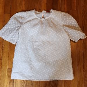 White Kate Spade Polka Dot Top